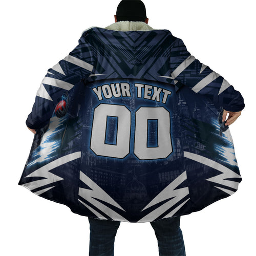 Personalised Carlton Blues Football Cloak Superhero Comic Art Dark Geometric City