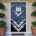 Personalised Carlton Blues Football Door Cover Superhero Comic Art Dark Geometric City