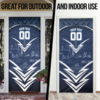Personalised Carlton Blues Football Door Cover Superhero Comic Art Dark Geometric City