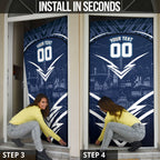 Personalised Carlton Blues Football Door Cover Superhero Comic Art Dark Geometric City