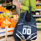 Personalised Carlton Blues Football Grocery Bag Superhero Comic Art Dark Geometric City