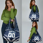 Personalised Carlton Blues Football Grocery Bag Superhero Comic Art Dark Geometric City