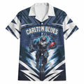 Personalised Carlton Blues Football Hawaiian Shirt Superhero Comic Art Dark Geometric City