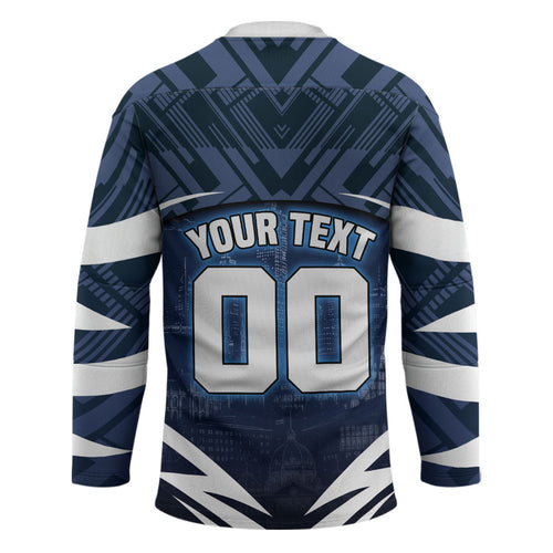 Personalised Carlton Blues Football Hockey Jersey Superhero Comic Art Dark Geometric City