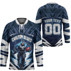 Personalised Carlton Blues Football Hockey Jersey Superhero Comic Art Dark Geometric City