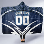Personalised Carlton Blues Football Hooded Blanket Superhero Comic Art Dark Geometric City