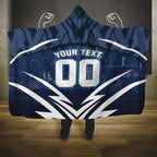 Personalised Carlton Blues Football Hooded Blanket Superhero Comic Art Dark Geometric City
