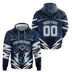 Personalised Carlton Blues Football Hoodie Superhero Comic Art Dark Geometric City