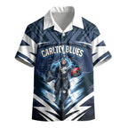 Personalised Carlton Blues Football Kid Hawaiian Shirt Superhero Comic Art Dark Geometric City