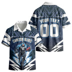Personalised Carlton Blues Football Kid Hawaiian Shirt Superhero Comic Art Dark Geometric City