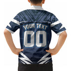 Personalised Carlton Blues Football Kid Hawaiian Shirt Superhero Comic Art Dark Geometric City