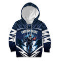 Personalised Carlton Blues Football Kid Hoodie Superhero Comic Art Dark Geometric City