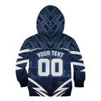 Personalised Carlton Blues Football Kid Hoodie Superhero Comic Art Dark Geometric City