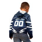 Personalised Carlton Blues Football Kid Hoodie Superhero Comic Art Dark Geometric City