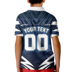 Personalised Carlton Blues Football Kid Polo Shirt Superhero Comic Art Dark Geometric City