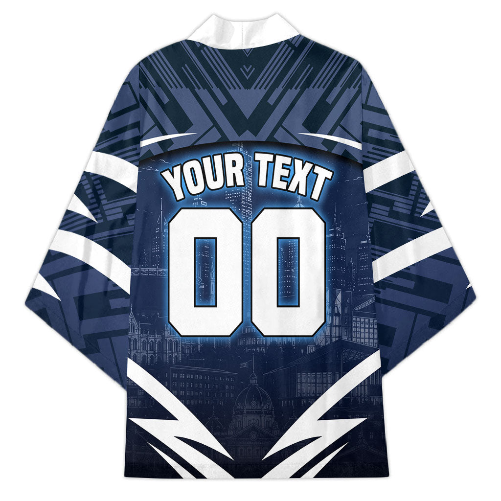 Personalised Carlton Blues Football Kimono Superhero Comic Art Dark Geometric City