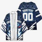Personalised Carlton Blues Football Kimono Superhero Comic Art Dark Geometric City