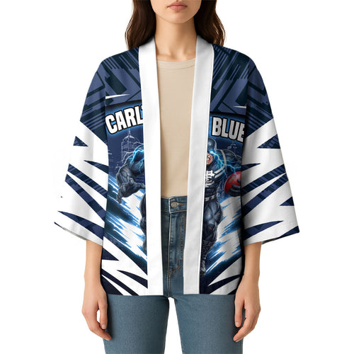 Personalised Carlton Blues Football Kimono Superhero Comic Art Dark Geometric City