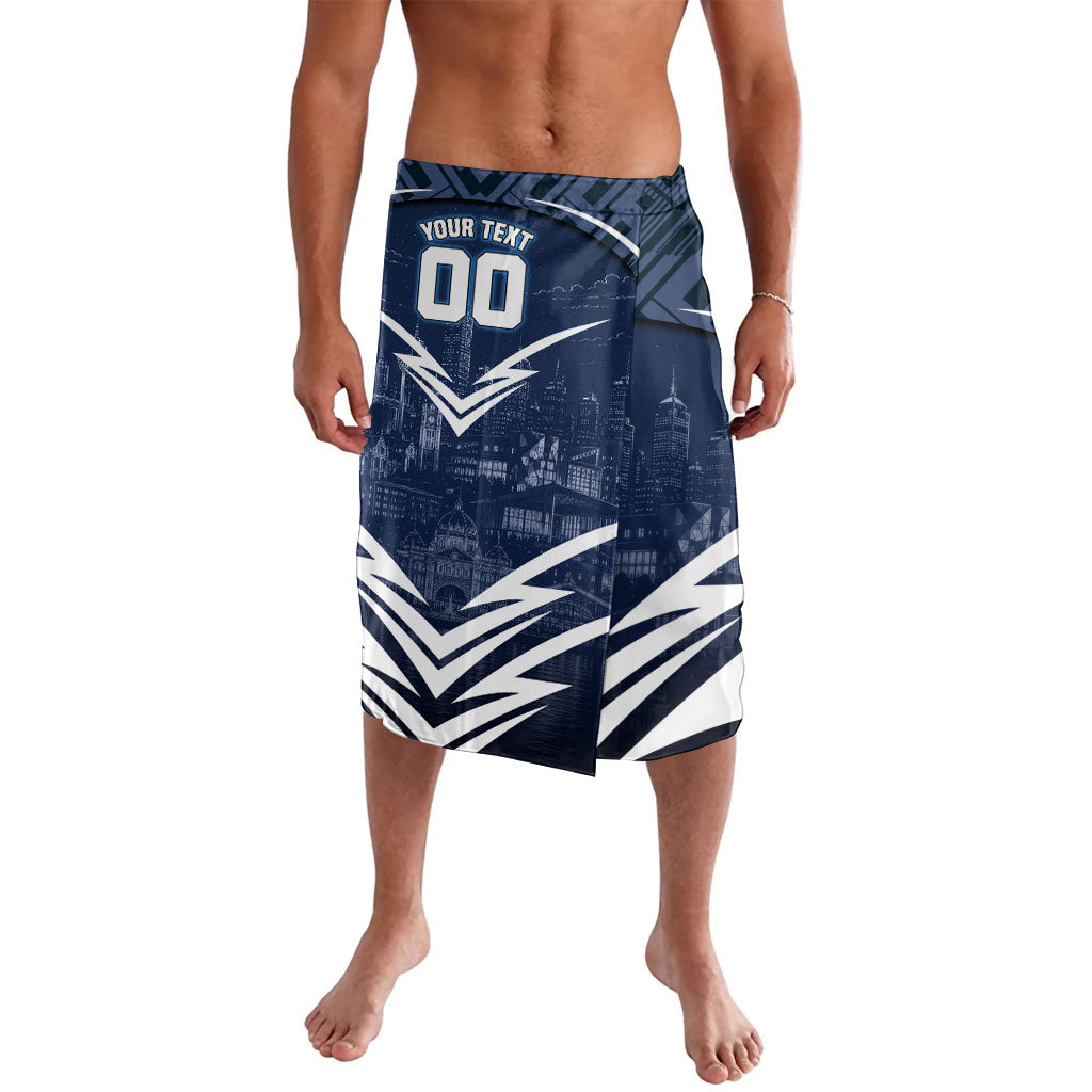 Personalised Carlton Blues Football Lavalava Superhero Comic Art Dark Geometric City