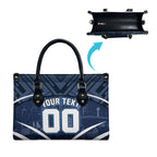 Personalised Carlton Blues Football Leather Bag Superhero Comic Art Dark Geometric City