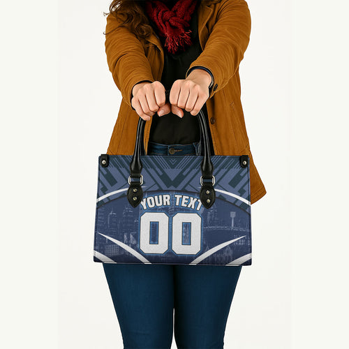 Personalised Carlton Blues Football Leather Bag Superhero Comic Art Dark Geometric City