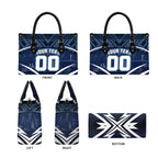 Personalised Carlton Blues Football Leather Bag Superhero Comic Art Dark Geometric City