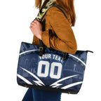 Personalised Carlton Blues Football Leather Tote Bag Superhero Comic Art Dark Geometric City