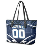Personalised Carlton Blues Football Leather Tote Bag Superhero Comic Art Dark Geometric City