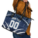Personalised Carlton Blues Football Leather Tote Bag Superhero Comic Art Dark Geometric City