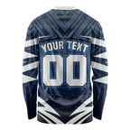 Personalised Carlton Blues Football Long Sleeve Shirt Superhero Comic Art Dark Geometric City