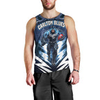 Personalised Carlton Blues Football Men Tank Top Superhero Comic Art Dark Geometric City