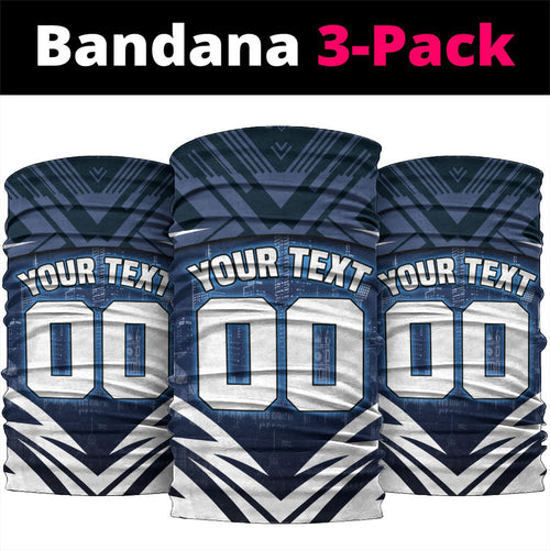 Personalised Carlton Blues Football Neck Gaiter Superhero Comic Art Dark Geometric City