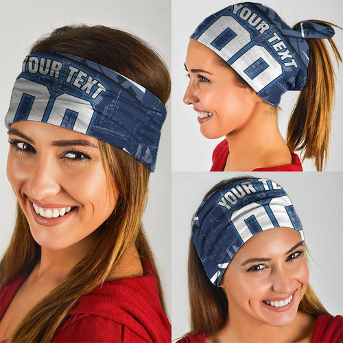 Personalised Carlton Blues Football Neck Gaiter Superhero Comic Art Dark Geometric City