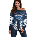 Personalised Carlton Blues Football Off Shoulder Sweater Superhero Comic Art Dark Geometric City