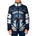 Personalised Carlton Blues Football Padded Jacket Superhero Comic Art Dark Geometric City