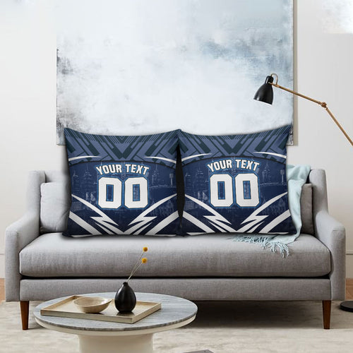 Personalised Carlton Blues Football Pillow Cover Superhero Comic Art Dark Geometric City