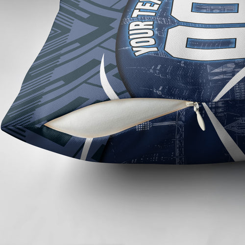 Personalised Carlton Blues Football Pillow Cover Superhero Comic Art Dark Geometric City