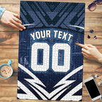 Personalised Carlton Blues Football Puzzle Superhero Comic Art Dark Geometric City