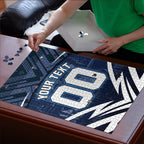 Personalised Carlton Blues Football Puzzle Superhero Comic Art Dark Geometric City