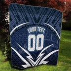 Personalised Carlton Blues Football Quilt Superhero Comic Art Dark Geometric City