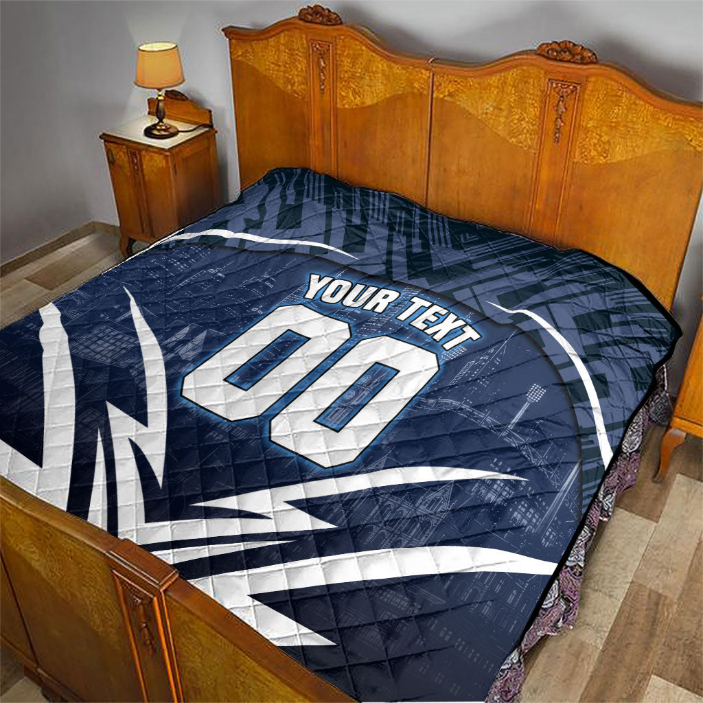 Personalised Carlton Blues Football Quilt Superhero Comic Art Dark Geometric City