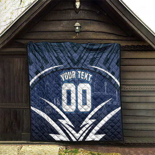 Personalised Carlton Blues Football Quilt Superhero Comic Art Dark Geometric City