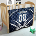 Personalised Carlton Blues Football Quilt Superhero Comic Art Dark Geometric City