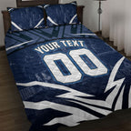 Personalised Carlton Blues Football Quilt Bed Set Superhero Comic Art Dark Geometric City