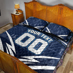 Personalised Carlton Blues Football Quilt Bed Set Superhero Comic Art Dark Geometric City