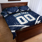 Personalised Carlton Blues Football Quilt Bed Set Superhero Comic Art Dark Geometric City