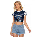 Personalised Carlton Blues Football Raglan Cropped T Shirt Superhero Comic Art Dark Geometric City