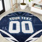 Personalised Carlton Blues Football Round Carpet Superhero Comic Art Dark Geometric City