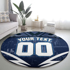 Personalised Carlton Blues Football Round Carpet Superhero Comic Art Dark Geometric City