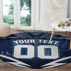 Personalised Carlton Blues Football Round Carpet Superhero Comic Art Dark Geometric City